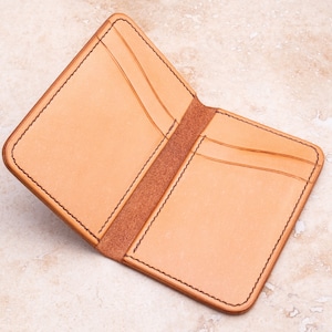Leather Card Wallet Spanish Brown/Natural Cowhide image 1