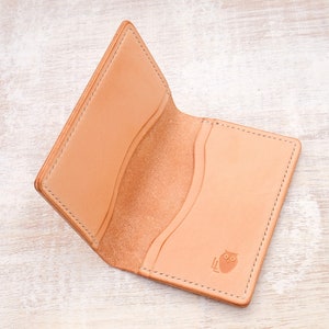 Leather Card Wallet Natural Cowhide image 1