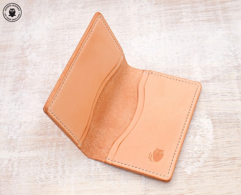 Leather Card Wallet Natural Cowhide image 1