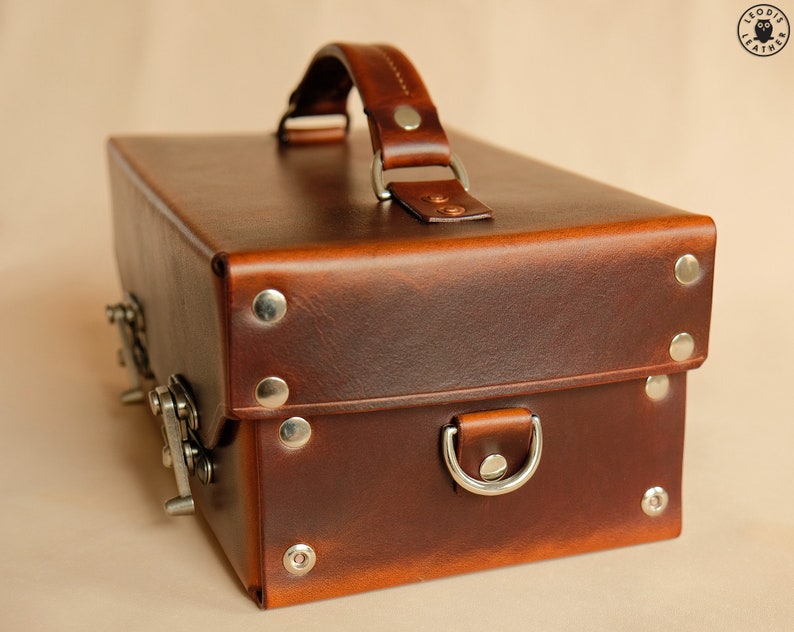Leather Toolbox or Tote 10 Mid Brown Etsy