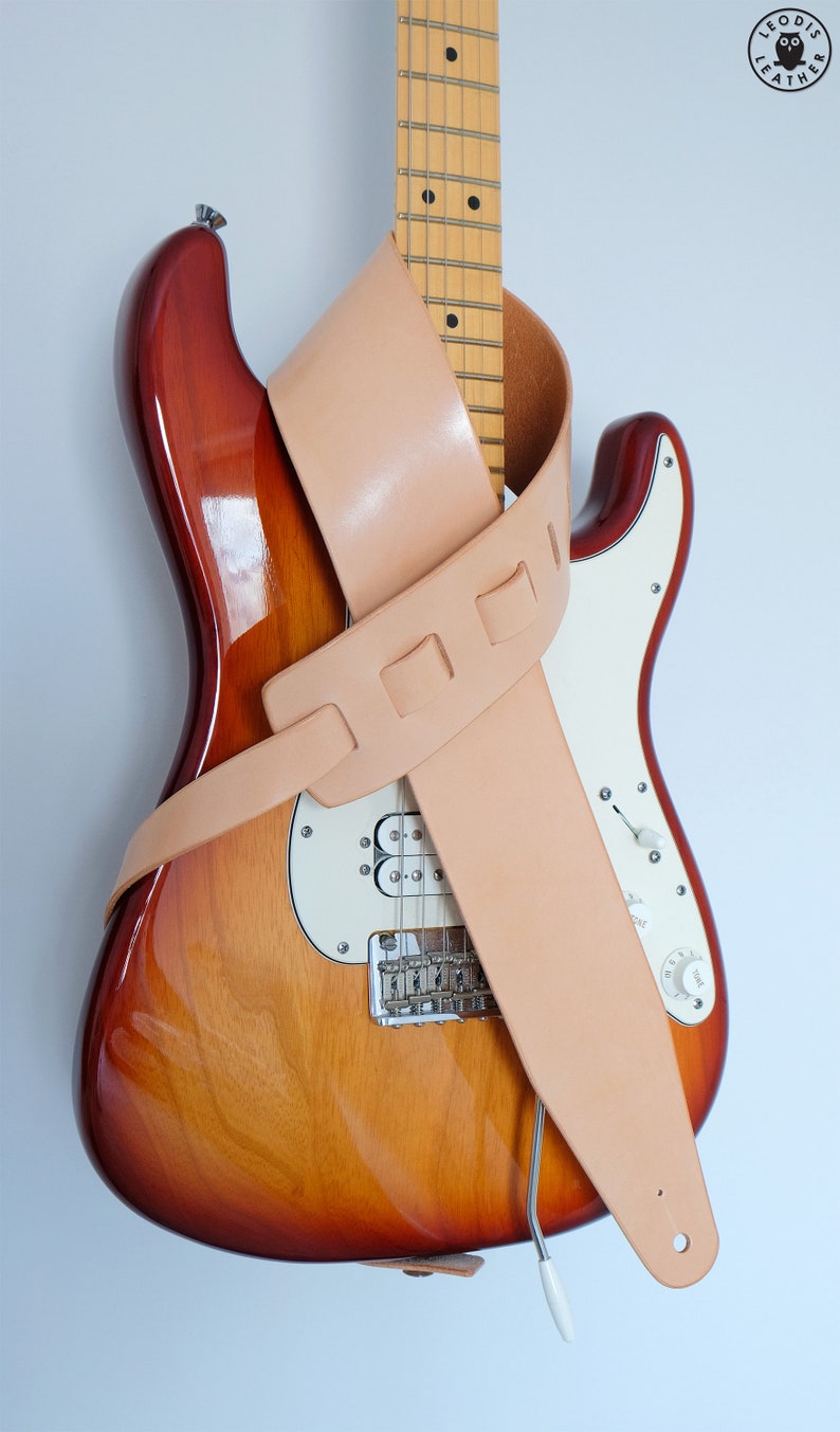 Leather Guitar Strap, Made to Order image 3