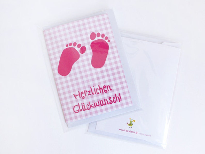 Greeting card for birth or baptism: baby girl image 1