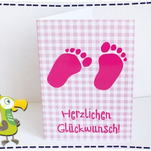 Greeting card for birth or baptism: baby girl image 3