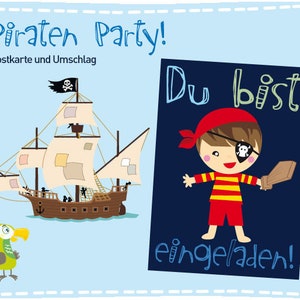Piraten Party Einladungskarte Bild 2