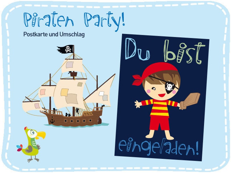 Piraten Party Einladungskarte Bild 2