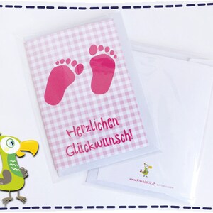 Greeting card for birth or baptism: baby girl image 2
