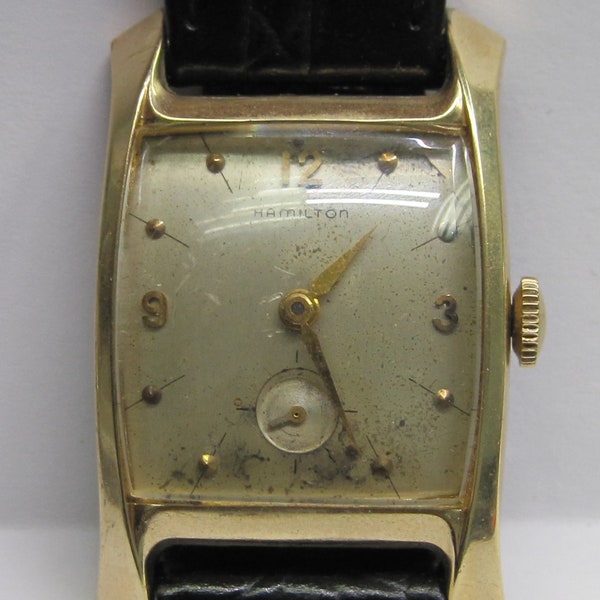 Vintage 1957'S Gents or Ladies Hamilton BAXTER 10KT Yellow Gold filled Wrist Watch 17 jewels # 747