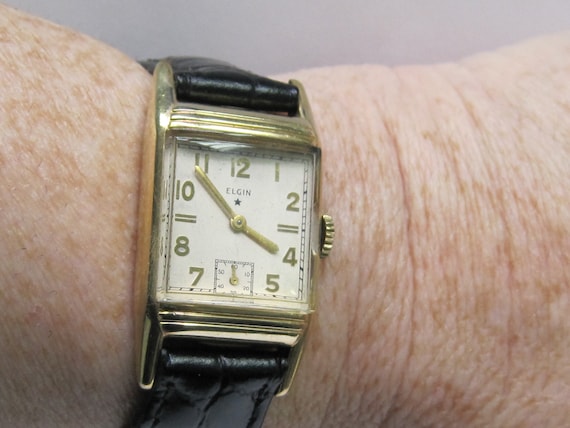 Vintage Gents Elgin 10 K.T. Yellow Gold Filled Wrist Watch  display picture 1