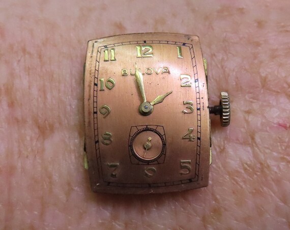 Vintage 14 KT Yellow Gold Bulova Art Deco Men's W… - image 3