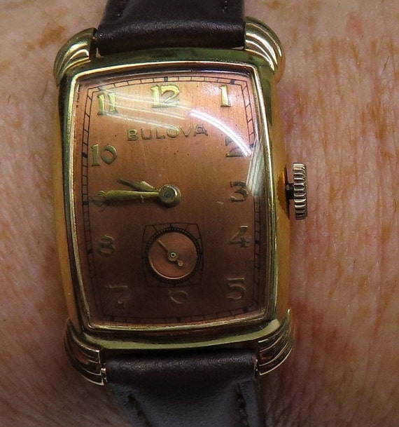 Vintage 14 KT Yellow Gold Bulova Art Deco Men s Waist Watch Jewels 17. Etsy