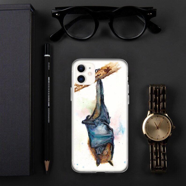Bat watercolor art iPhone Case