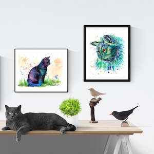 Cat colorful portrait art print by Ellen Brenneman image 2