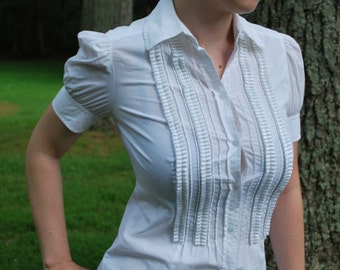 Pleat Front Blouse, Steampunk Style