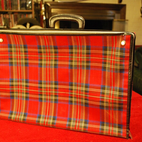 Plaid Suitcase, Tartan Luggage, Collapsible Luggage, Folding Bag