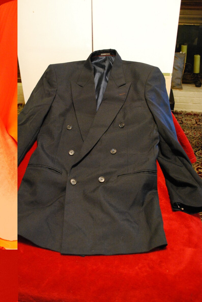 Mod Suit Navy Blue Double Breast 2 Piece Suit