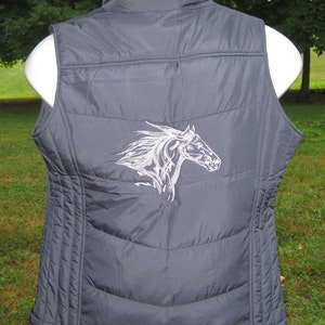 Running Horse Polyester Appliqued Quilted Vest