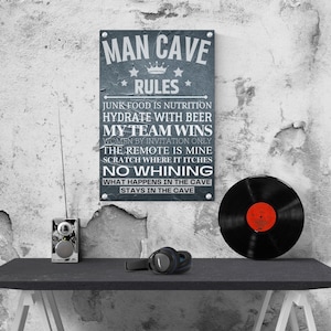 Man Cave Rules Art Print: Funny Wall Decor (PDF)