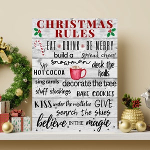 Christmas Rules Word Collage Art Print (Digital Download)