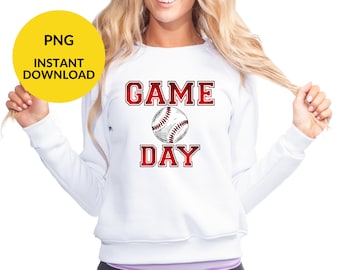 Baseball Game Day T-Shirt Design PNG (Digital Download)