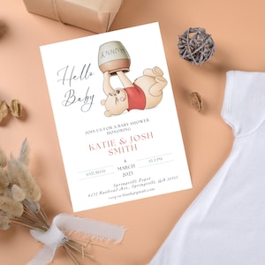 Winnie the Pooh Baby Shower Invitation Template (Editable)