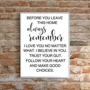 Inspirational Home Wall Art: Always Remember Print (Digital Download)