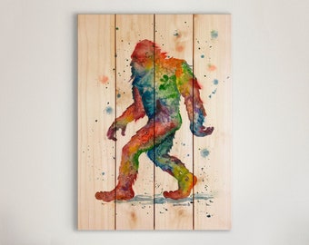 Bigfoot キャンバスアート(2) 作品 手書き Redwoods Rainbow Bigfoot Sasquatch Giclee Art Print Poster From