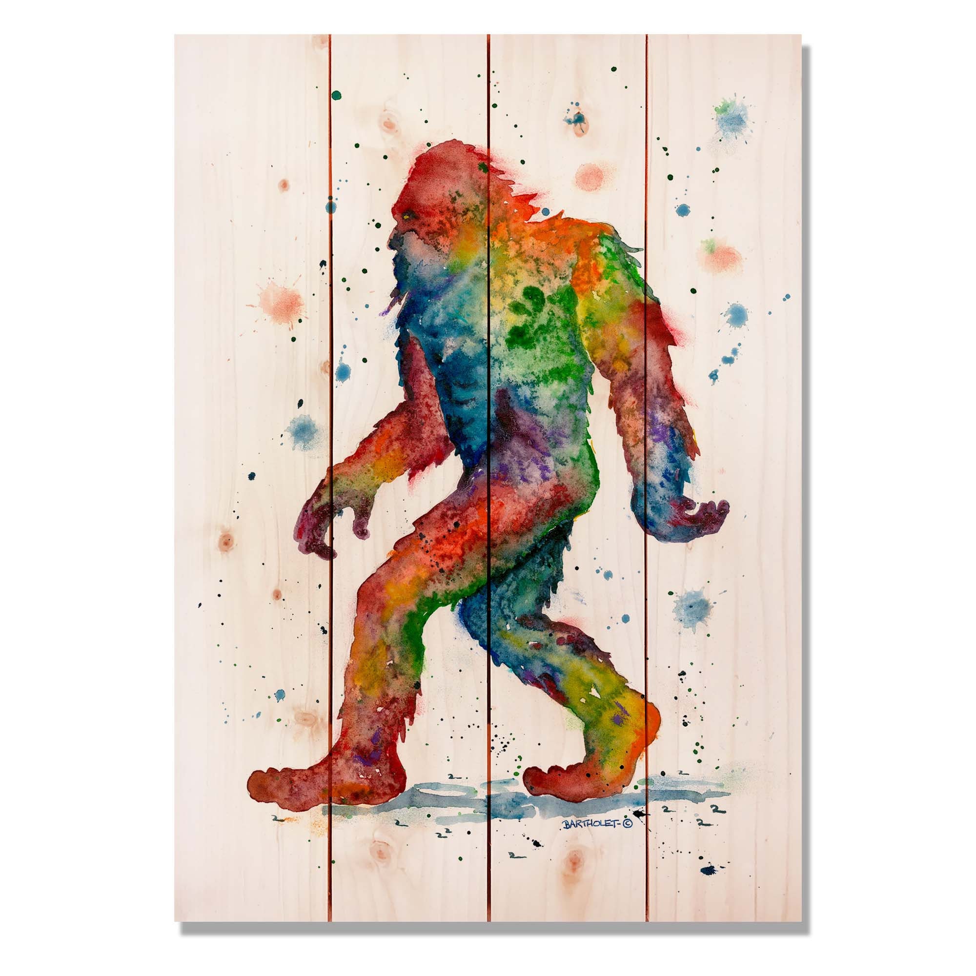 Colorful Sasquatch - Indoor & Outdoor Hanging Wall Art on Wood - Etsy