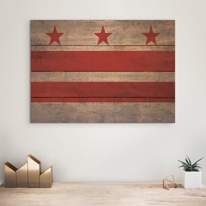Washington DC Flag - Art on Wood