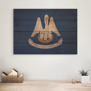 Louisiana State Flag - Art on Wood