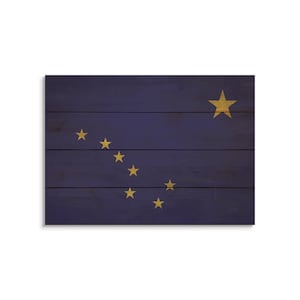 Alaska State Flag On Wood Pallet / Alaska Flag Print / Alaska Wall Decor / Alaskan Art / Rustic Wood Wall Art / Pallet Wall Art / Home Decor