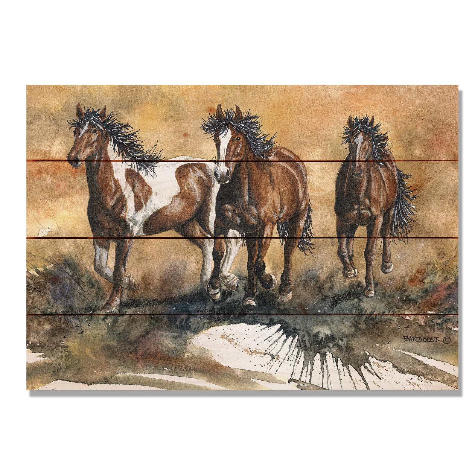 Horse Print / Wood Pallet Wall Art / Rustic Home Decor / Horse Etsy