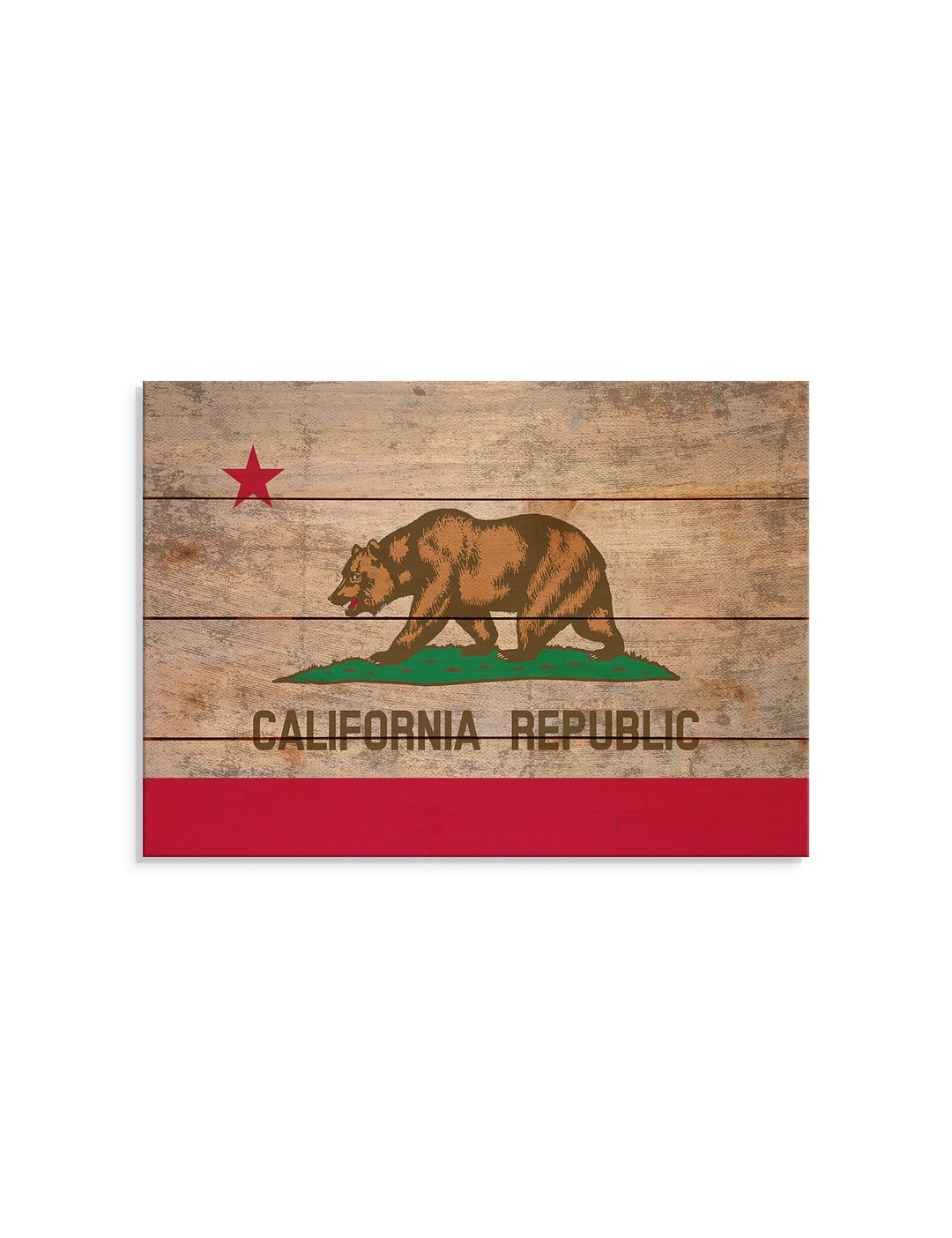 その他 STANDARD CALIFORNIA KOMY ART FLAG California State Shape Wood Flag, California State Flag