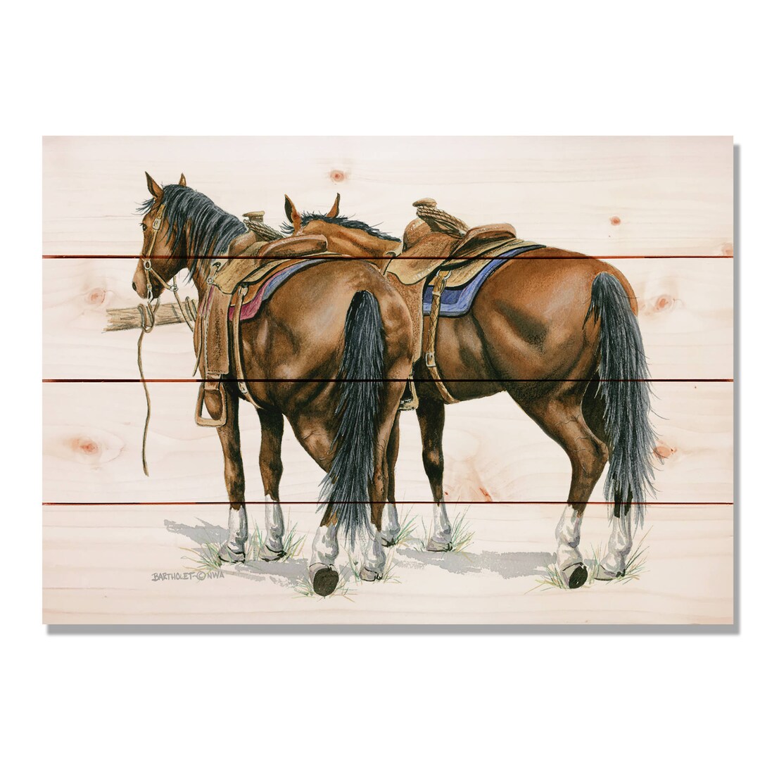 Horses / Art Print on Wood / Wood Wall Art / Pallet Wall Art / Home