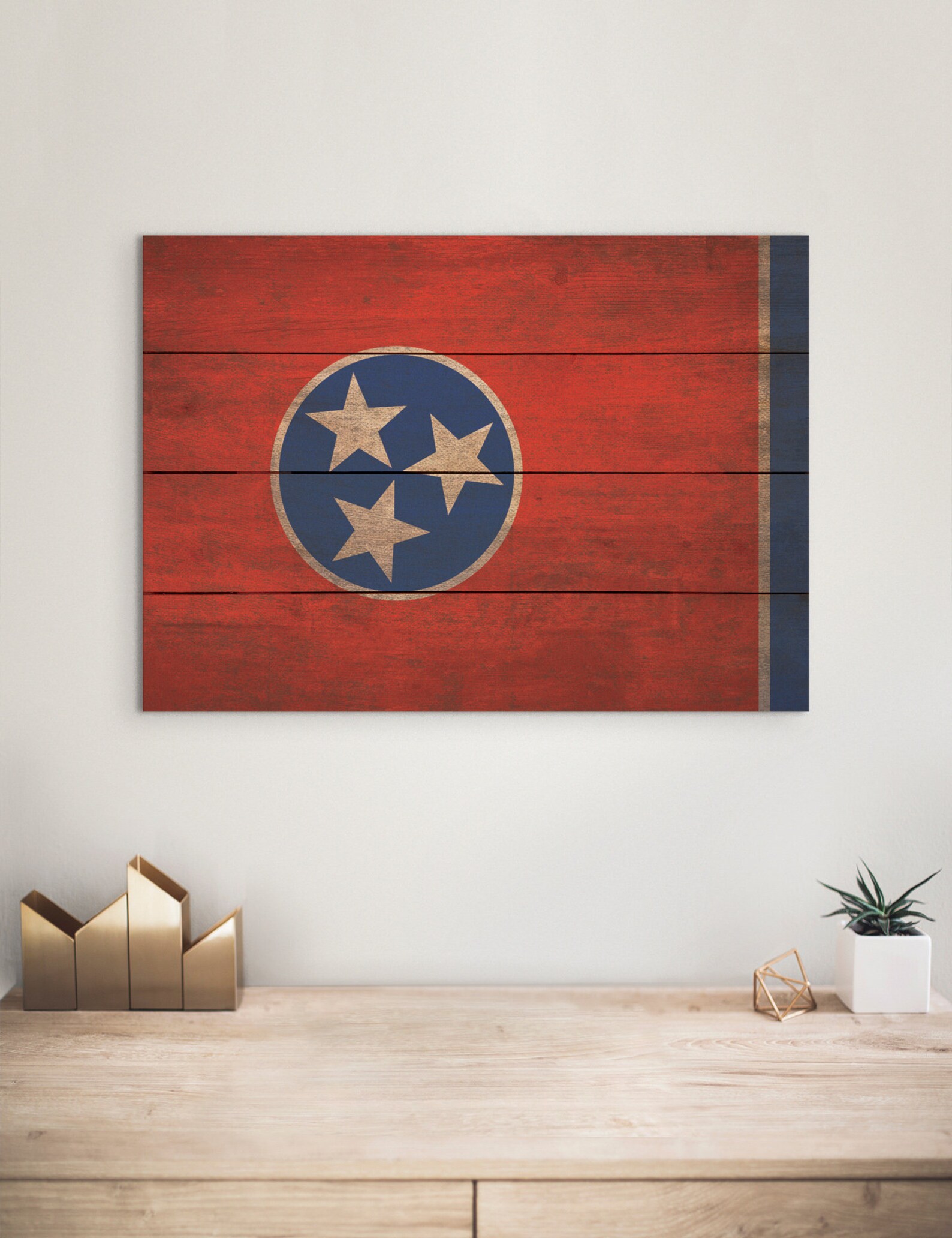 Tennessee State Flag on Wood Pallet / Tennessee Flag Print / | Etsy