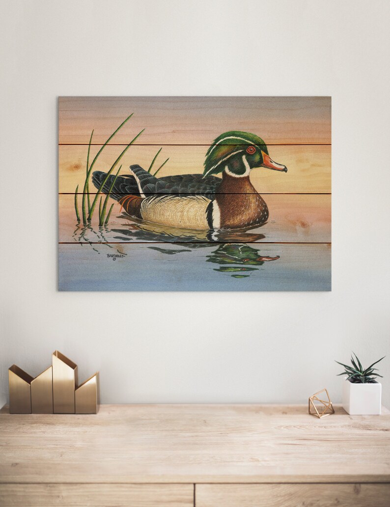 Duck Print / Wood Pallet Wall Art / Rustic Home Decor / Duck Etsy