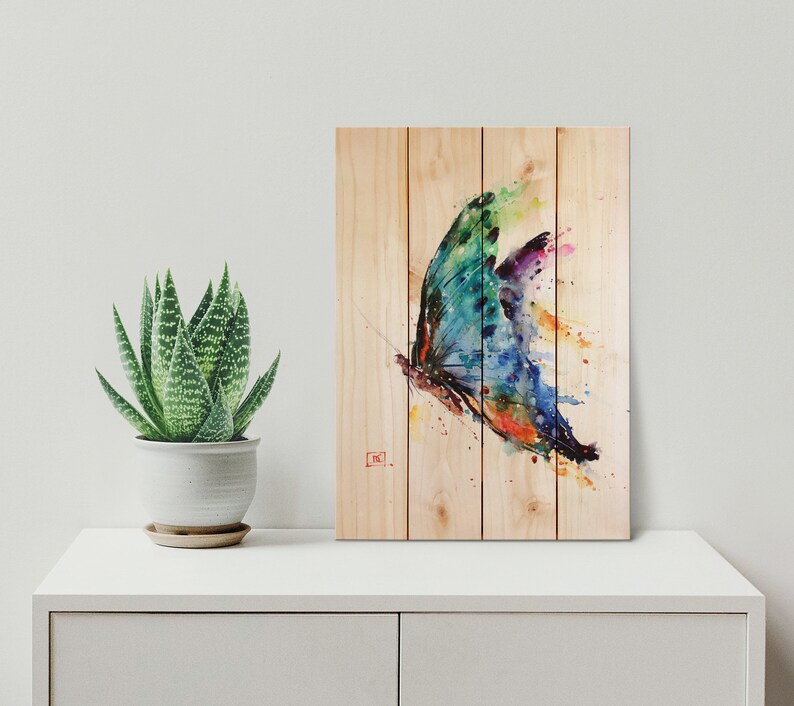 Butterfly Art Print on Wood Pallet / Butterfly Home Decor / | Etsy