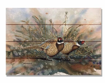 2 x A4 Set Set Pheasant Fight Watercolor Prints Wall Art Pictures Living Room 2 x A4 Set Set Pheasant Fight Watercolor Prints Wall Art Pictures Living Room