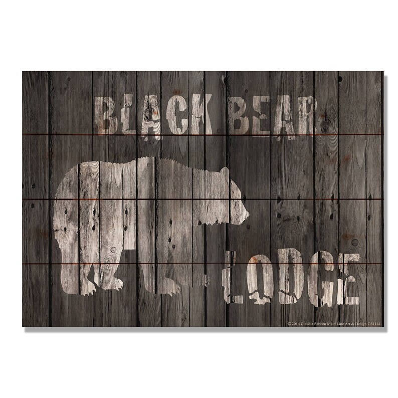 Black Bear Lodge Wood Pallet Wall Art / Cabin Wall Decor / Etsy