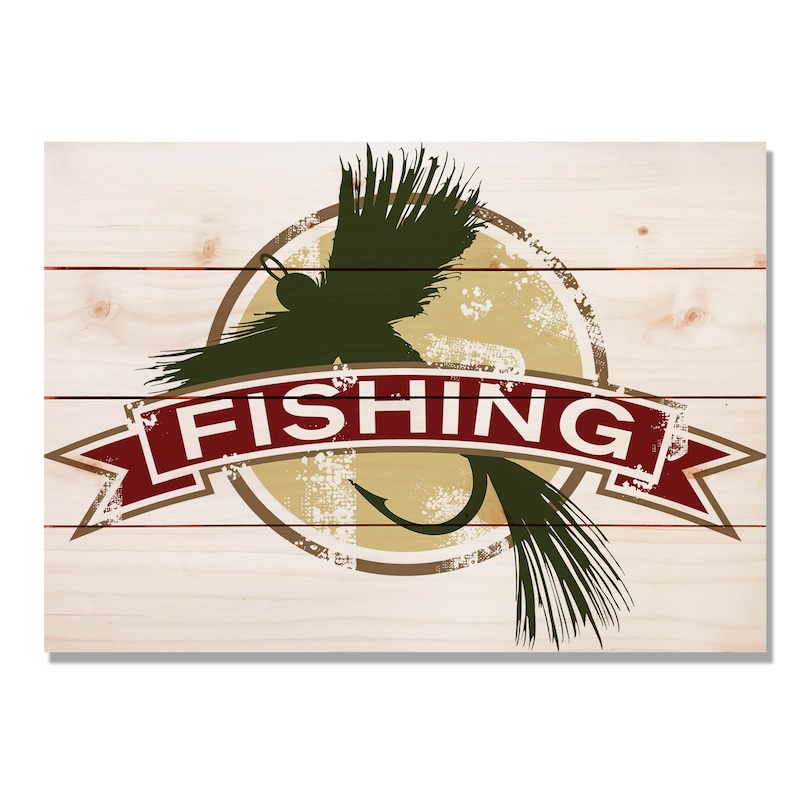 Fly Fishing on Wood Indoor and Outdoor Decor Wall Hanging Etsy