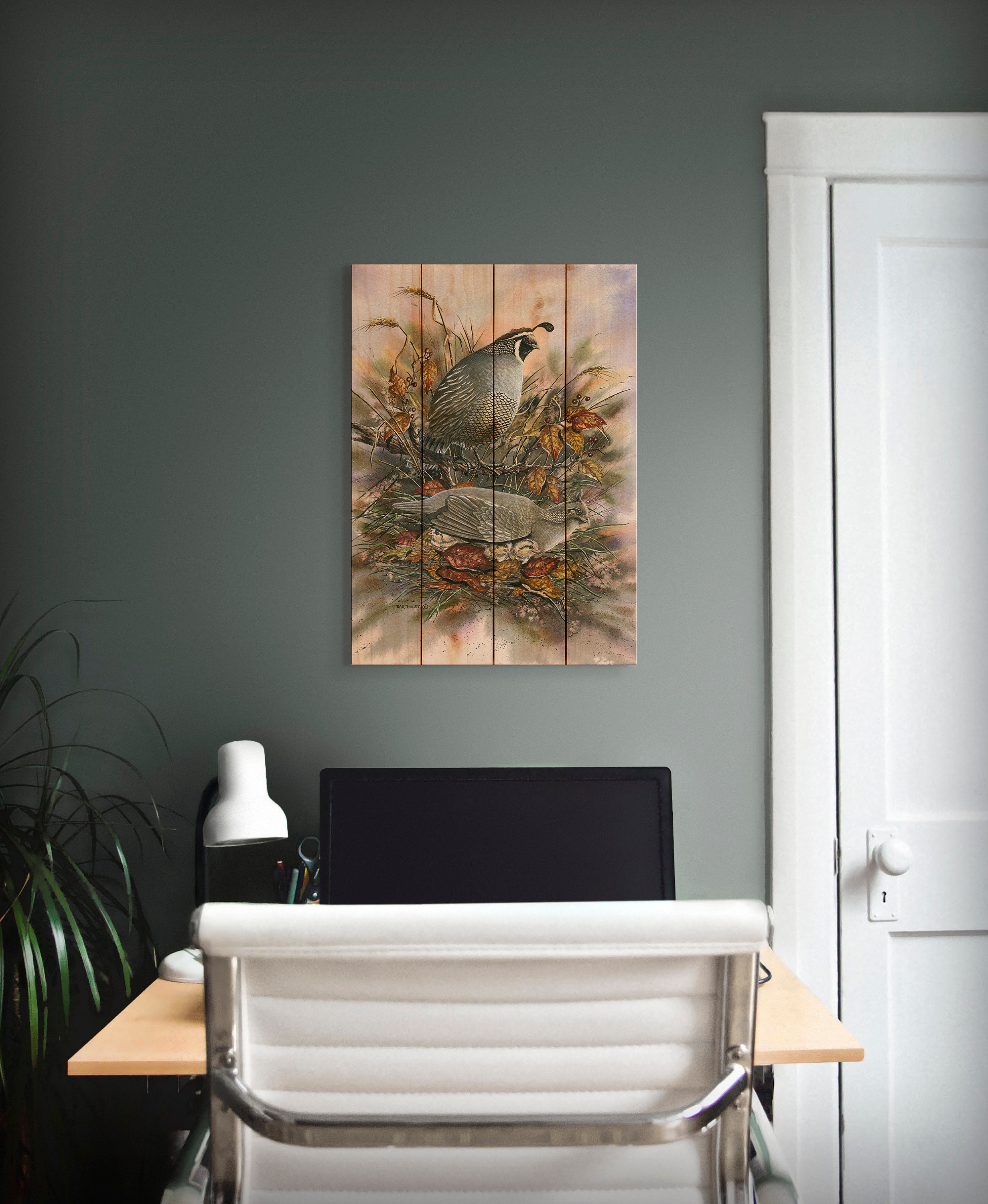 Quail / Art Print on Wood / Wood Wall Art / Pallet Wall Art / Etsy