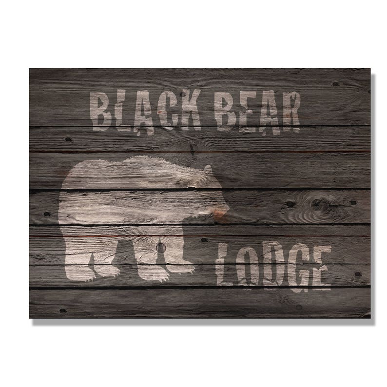 Black Bear Lodge Wood Pallet Wall Art / Cabin Wall Decor / Etsy