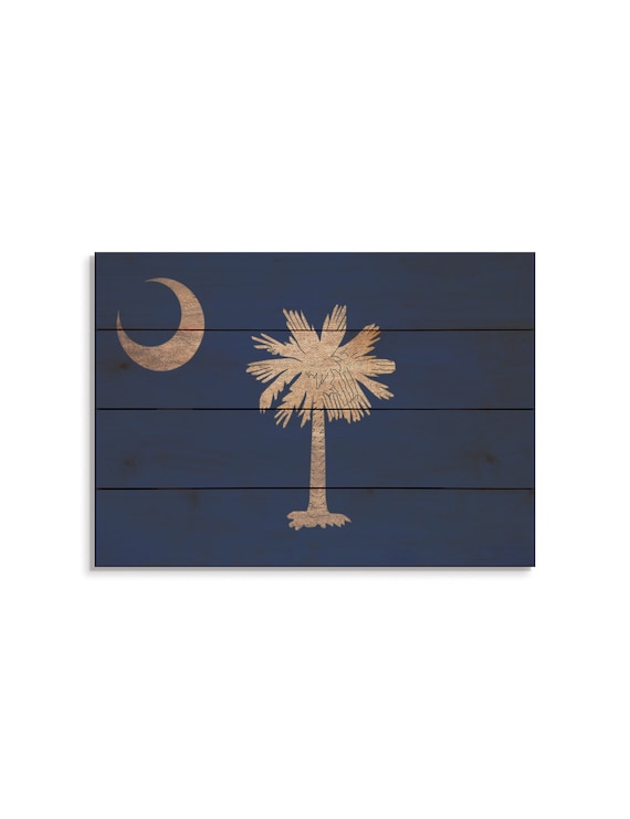 South Carolina State Flag On Wood Pallet South Carolina Flag Etsy