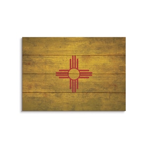 【数量限定】旧モデル在庫処分セールを開催します！ Rustic 3D New Mexico Flag, Reclaimed Pallet Wood, Zia, Sante 額縁
