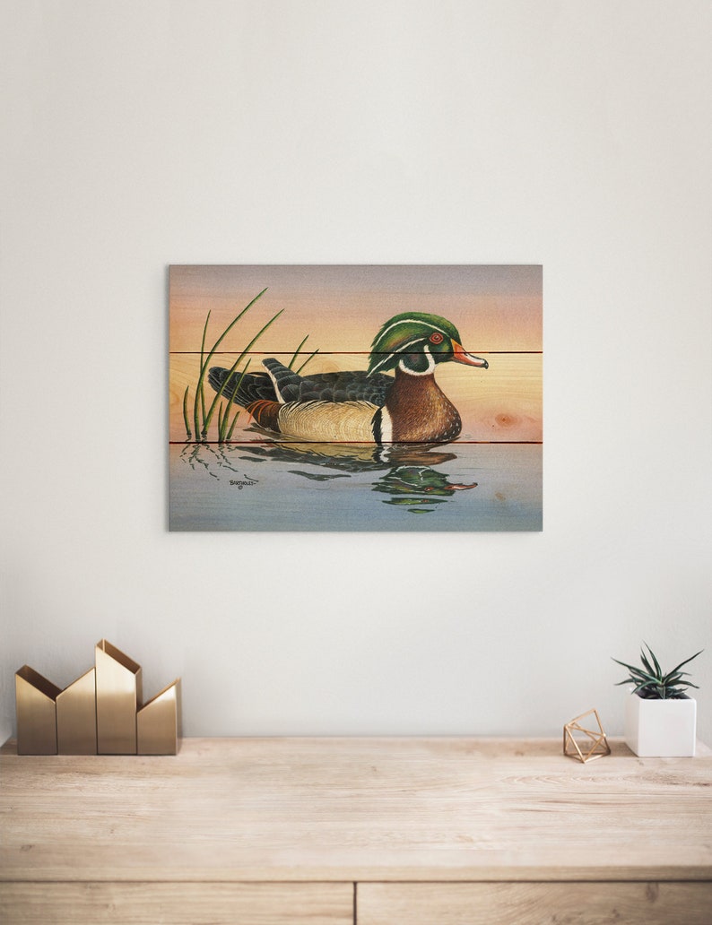 Duck Print / Wood Pallet Wall Art / Rustic Home Decor / Duck Etsy