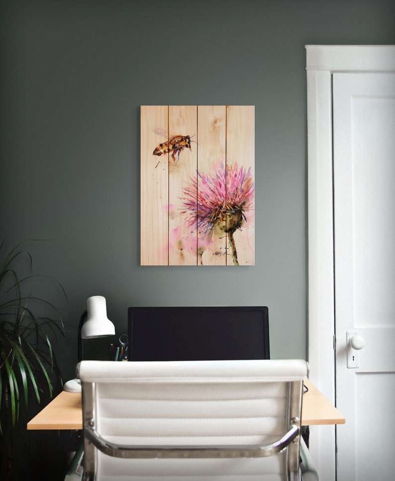 Bee & Clover by Dean Crouser Wood Print / Art Print on Wood | Etsy