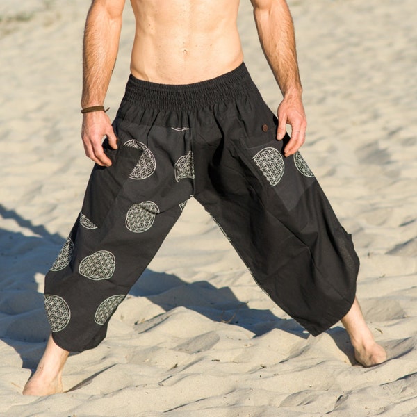 Men’s Harem Pants, Ninja Pants For Men’s, Yoga Pants, Meditation Pants Men’s, Men’s Yoga Pants, Boho Pants, Printed Black Pants, Beach Wear