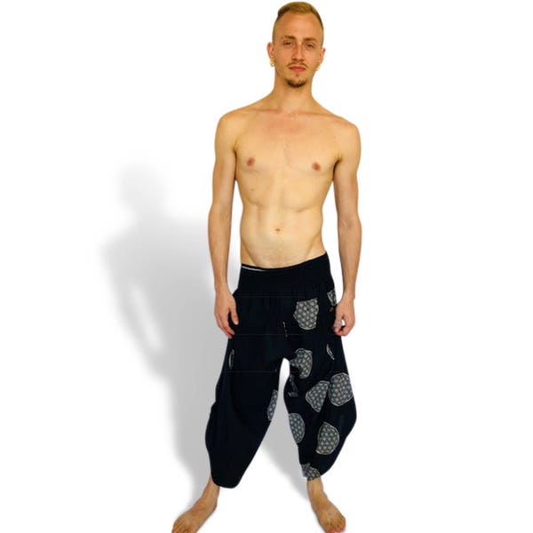 men's harem pants, yoga men's clothing, fire spinning shorts, acro, music festival clothing,