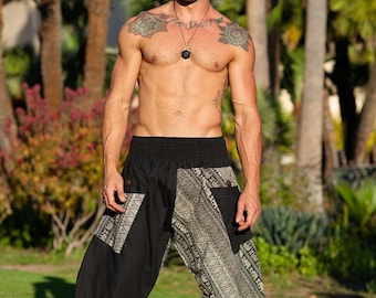 Männer Thai Samurai Hose: Elefanten Muster Hippie Yoga Shorts