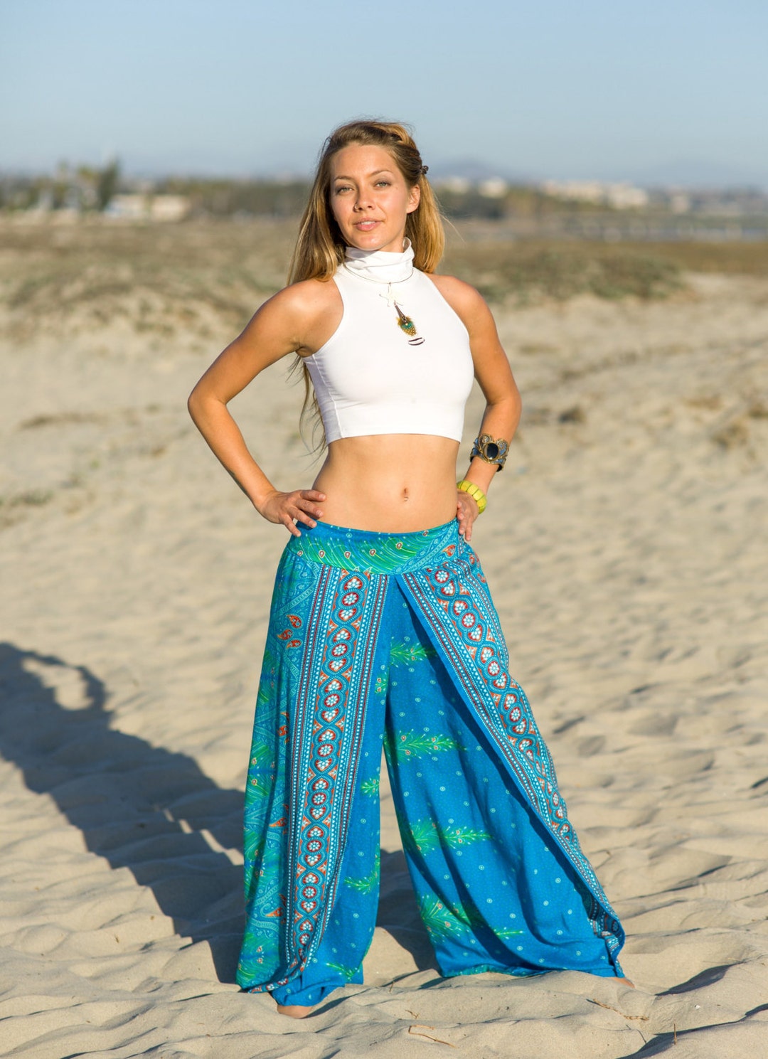 Peacock Feather Pattern Pants Yoga Pants Festival Pants - Etsy