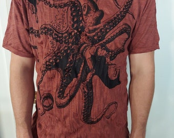 Octopus, Men's T-Shirt, Printed T-Shirt, Octopus Pattern, Sea T-Shirt, Beach T-Shirt, Beach Wear, Summer T-Shirt, Summer Clothing